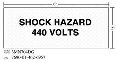 3M™ Diamond Grade™ Electrical Sign 3MN704DG, "SHOCK…VOLTS (WHT)", 5 in x
2 in, 10/Package