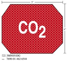 3M™ Diamond Grade™ Damage Control Sign 3MN051DG, "CO2 in, 5 in x 4 in, 10/Package