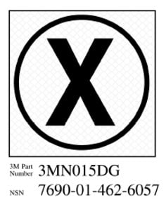 3M™ Diamond Grade™ Damage Control Sign 3MN015DG, "Cir X-Ray", 2 in x 2 in, 10/Package