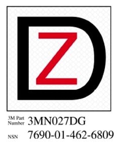 3M™ Diamond Grade™ Damage Control Sign 3MN027DG, "Dk Ship Zebra", 2 in x
2 in, 10/Package