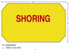 3M™ Diamond Grade™ Damage Control Sign 3MN046DG, "SHORING", 10 in x 6
in, 10/Package