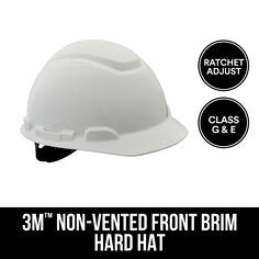 3M™ Non-Vented Hard Hat with Ratchet Adjustment CHH-R-W6-PS, 6/case