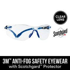 3M™ Anti-Fog Goggle with Scotchgard™ Protector 47210H1-VDC-PS,
Black/Blue, Clear Lens, 5/cs