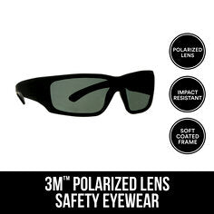 3M™ Safety Eyewear Polarized, 90214-HZ4-NA, Blk Frame, AF & Scratch  Resistant Lens, 4/cs