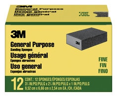 3M™ General Purpose Sanding Sponge CP001-12P, Block, 3 3/4 in x 2 5/8 in x 1 in, Fine, 12/pk, 4 pks/cs