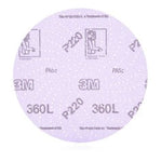 3M Xtract™ Film Disc 360L, 76723, P220 3MIL, 6 in, Die 600LG, 100/Pac,
500 ea/Case, Shrink Wrapped